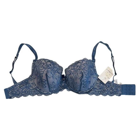Le Mystere Sophia Lace Bra Women's Size 32G in Steel Blue Style: 2435 MSRP $68 - Picture 1 of 6